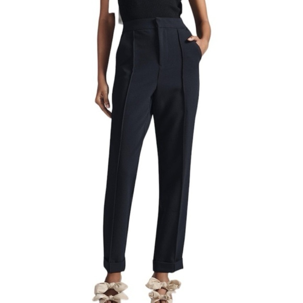 Maeve Black High-Waist Tailored Trousers